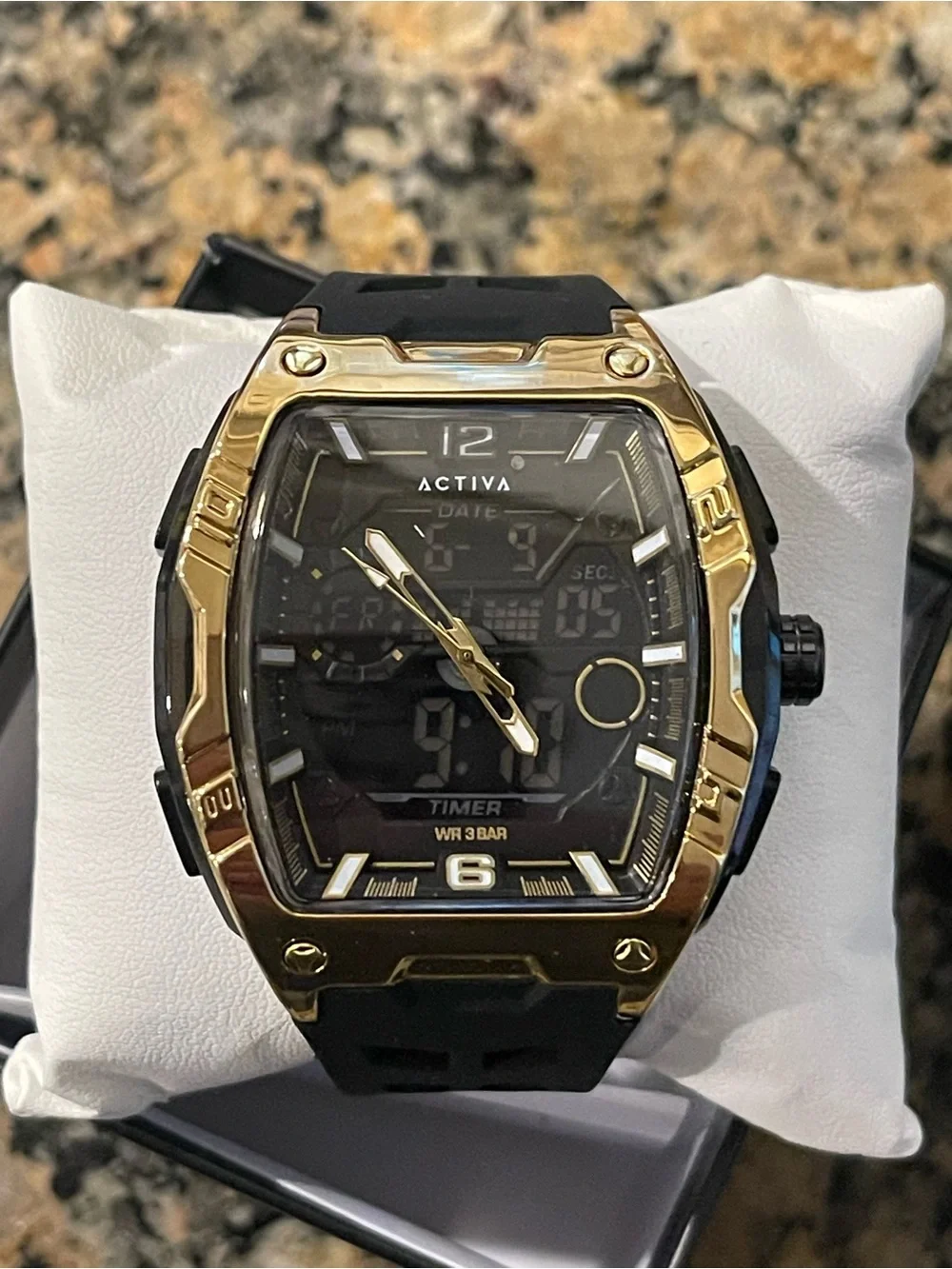 Activa X Invicta Digital, Analog Men's Watch - 50mm. Black Gold  (ACW8131-005)